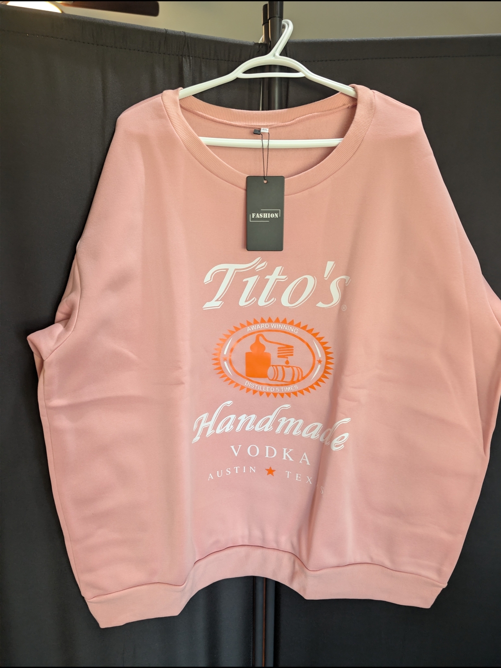 Tito's Handmade Pink Logo Crewneck Sweatshirt 4XL